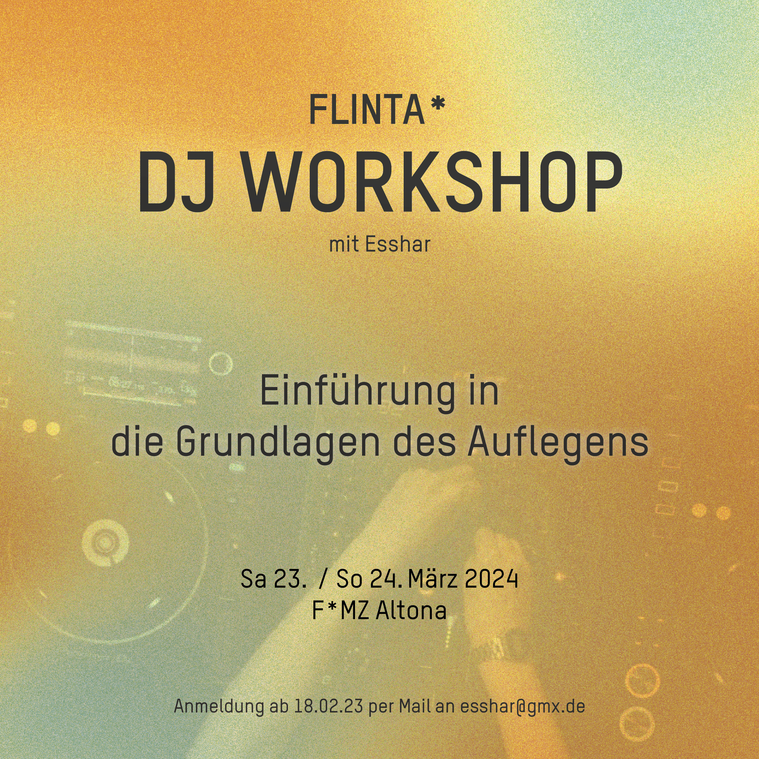 Flyer DJ-Workshop Esshar